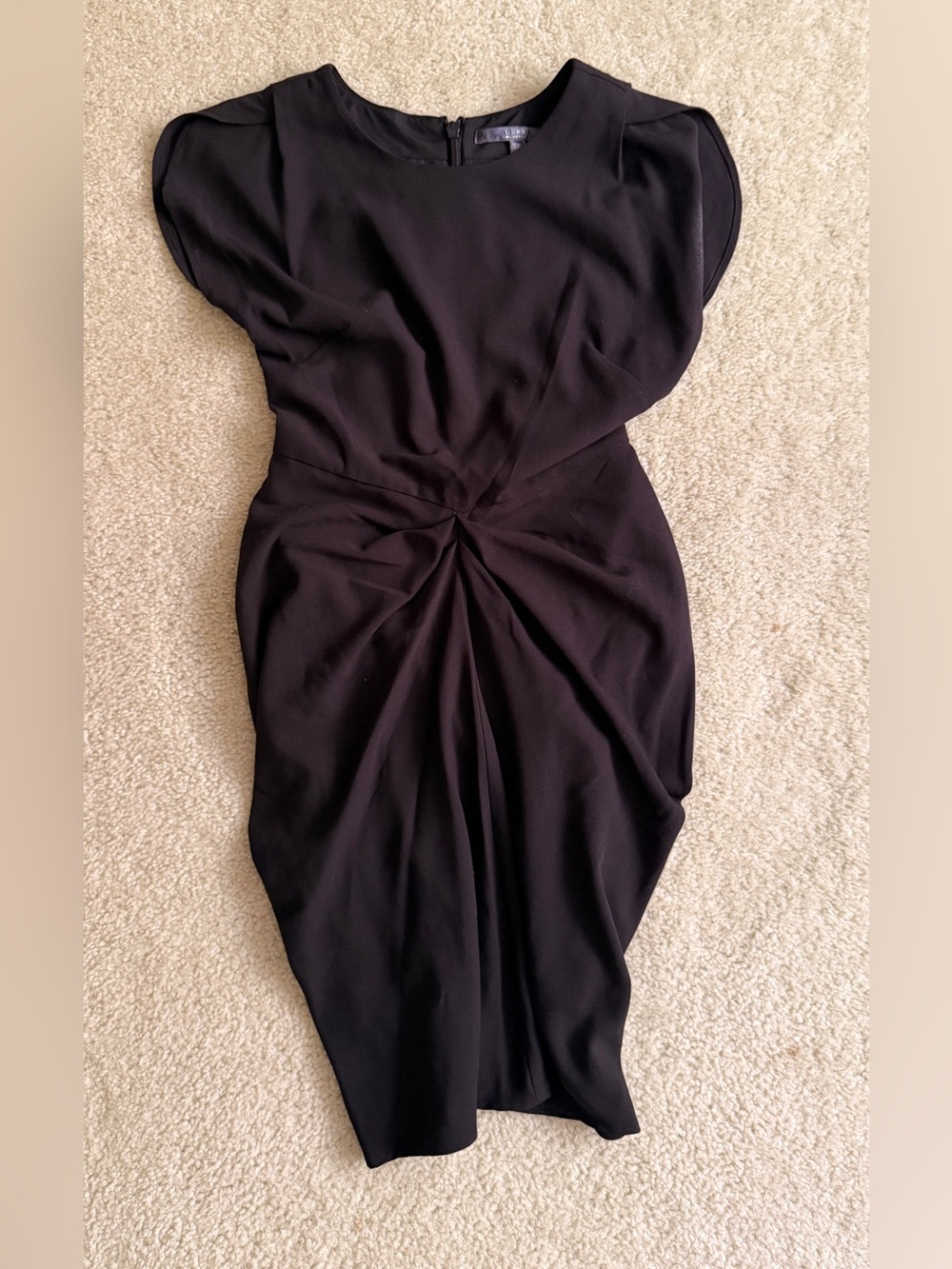 Guess Black Twisted Waist Midi Dress - Curvy